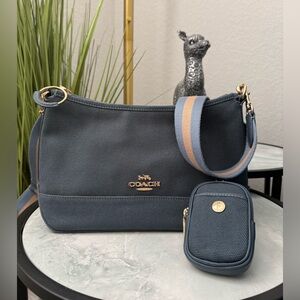 Coach Ellis CA626 Women’s Canvas Leather Handbag Shoulder Bag Blue